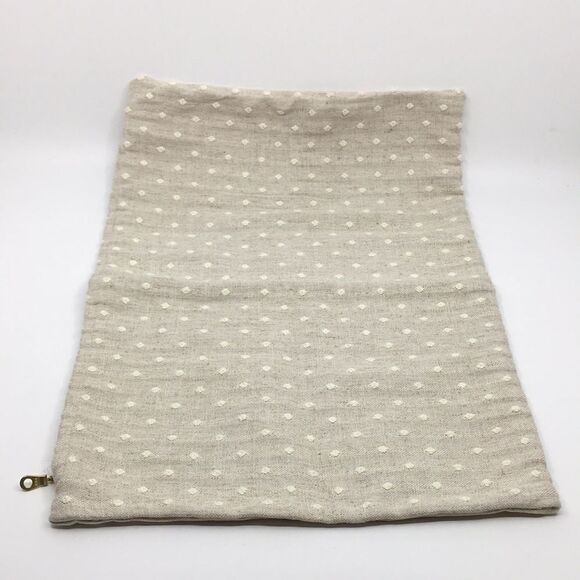 Linen & Ivory Loretta Swiss Dot Pillow Cover 12” x 18” - Picture 2 of 11